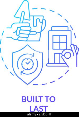 Built to last blue gradient concept icon Stock Vector