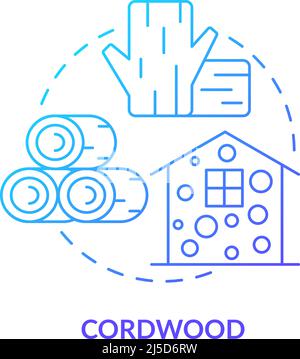 Cordwood blue gradient concept icon Stock Vector