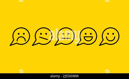 Reaction icon, negative and positive emotions. Comment bubble. Stock Vector