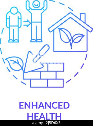 Enhanced health blue gradient concept icon Stock Vector