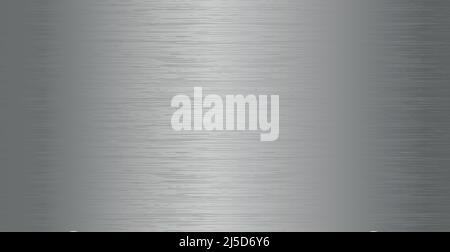 Panoramic background silver steel metal texture - Vector illustration Stock Vector