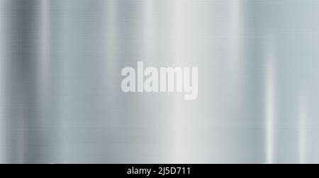 Panoramic background silver steel metal texture - Vector illustration Stock Vector