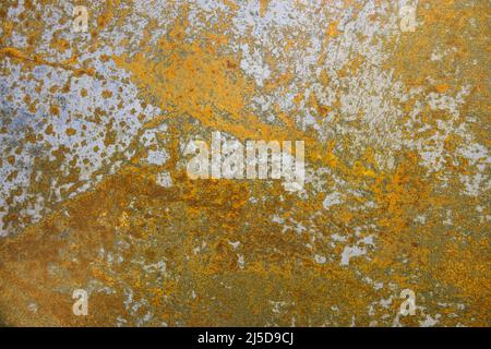Rusty metal with corrosion and deep crack on the texture of the surface Stock Photo