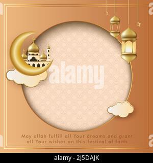 Eid Festival Vector Illustration Background. Eid Mubarak card Design. Beautiful background. Stock Vector
