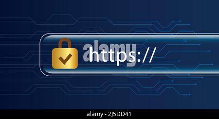 https safe web online search blue digital background Stock Vector