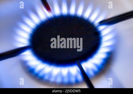 Gasherd, Gasflamme, Gas, Symbol, Energie, Rohstoffe, blau, brennen, Stock Photo