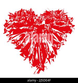 Broken heart, small pieces, particles. Abstract Vector illustration isolated on light background Stock Vector