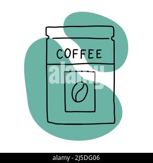 Coffee icon lineart, calm simple color vector Stock Vector