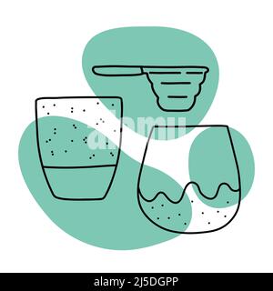 Coffee icon lineart, calm simple color vector Stock Vector