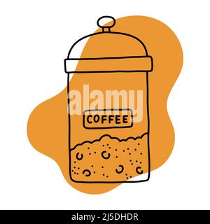 Coffee icon lineart, calm simple color vector Stock Vector