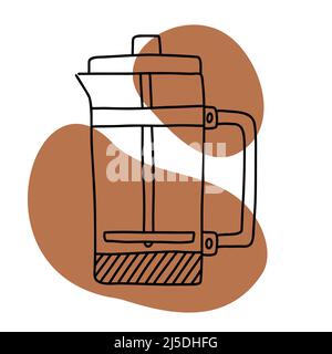 Coffee icon lineart, calm simple color vector Stock Vector