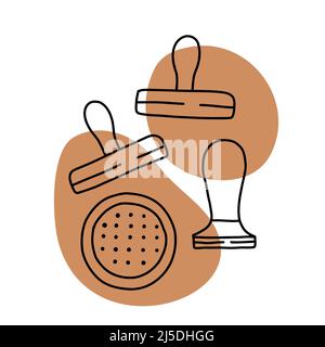 Coffee icon lineart, calm simple color vector Stock Vector