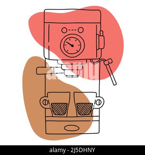 Coffee icon lineart, calm simple color vector Stock Vector