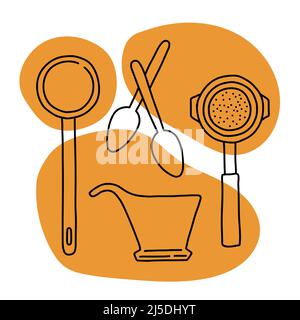 Coffee icon lineart, calm simple color vector Stock Vector