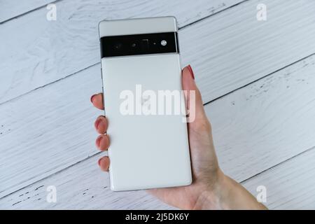 Google Pixel 6 Pro in cloudy white color Stock Photo - Alamy