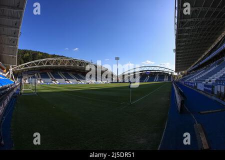A general view of The John Smiths Stadium from the goal mouth Stock Photo