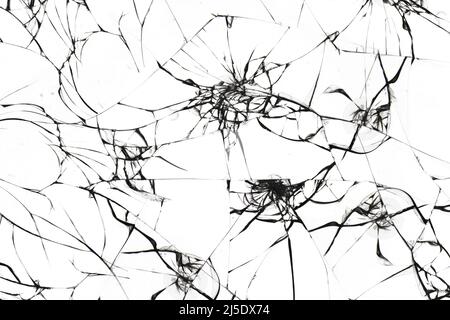 Texture broken glass with cracks. Abstract of cracked screen Smartphone from shock Stock Photo