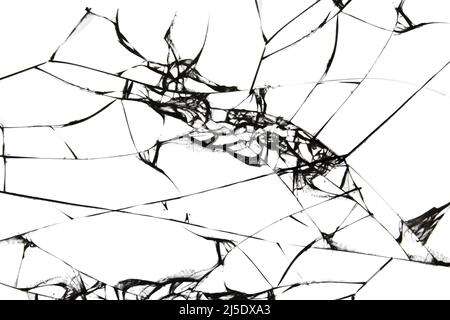 Broken smartphone glass, laptop screen, monitor, cracked broken glass tablet screen Stock Photo