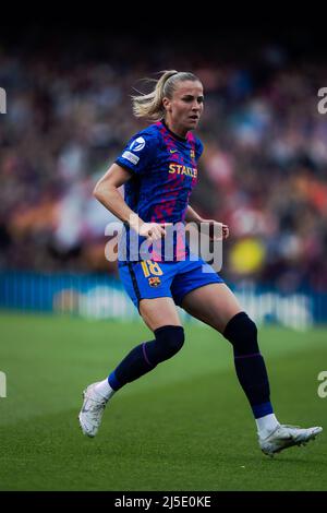 Barcelona, Spain, 22, April, 2022.  Women Champions League FC Barcelona v VFL Wolfsburg.  Credit: JG/Alamy Live News Stock Photo
