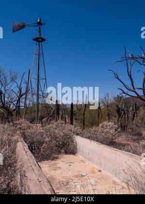 Historical Bonita Well with windmill, Sonoran Desert, Organ Pipe Cactus ...