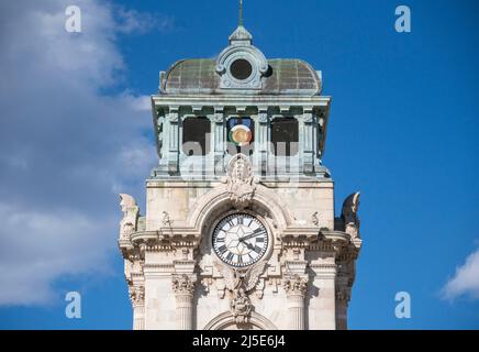 Monumental Clock Tower on Central Square. Aerial View of Pachuca, Hidalgo state, Mexico Stock Photo