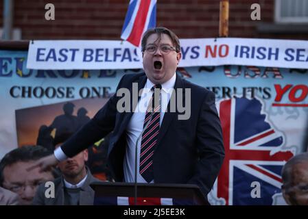 Karl Bennett of the PUP speaking during an anti Northern Ireland ...