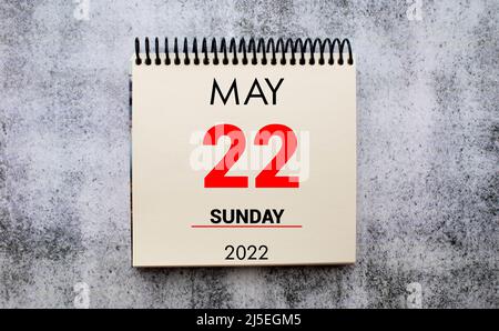 May 22 written on a calendar to remind you an important appointment. Stock Photo