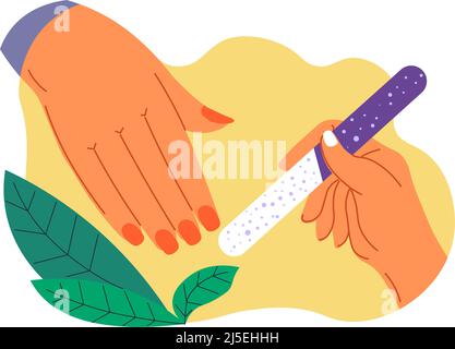 Nailcare procedure in spa or beauty salon vector Stock Vector