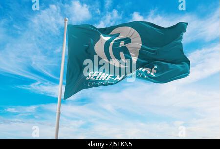 Flag of Haute Normandie, France at Cloudy Sky Background on Sunset,  Panoramic View. French Travel and Patriot Concept Stock Illustration -  Illustration of patriot, blue: 234984870