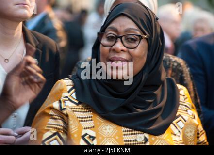 President Samia Suluhu attending the West Coast premiere of the documentary PBS television show 'Tanzania The Royal Tour' at the lot at Paramount Studios in Hollywood, CA.  2022 Stock Photo