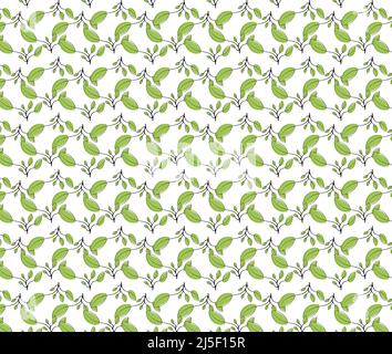 Seamless Leaf pattern. Graphic ornament. Floral background. Vector repeating texture with leaves Stock Vector