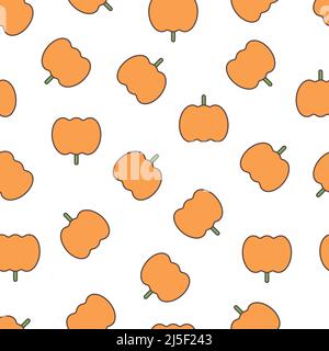 Seamless delicious pattern with whole pumpkins Stock Vector
