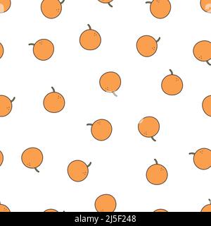 Seamless bright citrus pattern with whole oranges Stock Vector