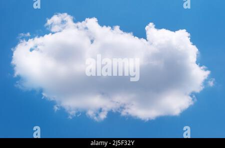 Single one white cloud in blue sky. Nature scene. Stock Photo