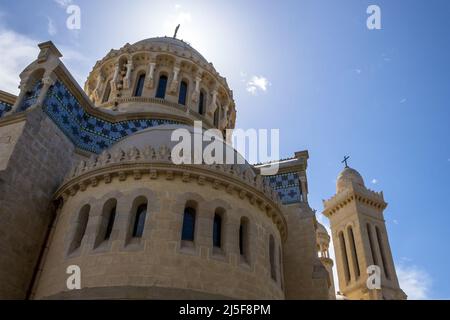 Notre Dame d'Afrique (Our Lady of Africa) Roman Catholic  Neo-Byzantine basilica in the city of Algiers, Algeria Stock Photo