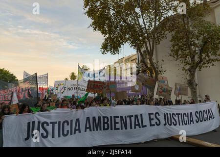 Buenos Aires, Argentina. 22nd Apr, 2022. Protesters from different groups march on Earth Day. (Credit Image: © Esteban Osorio/Pacific Press via ZUMA Press Wire) Credit: ZUMA Press, Inc./Alamy Live News Stock Photo