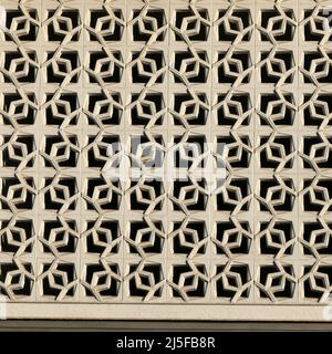 White painted brick ventilation pane in apartment block in Alora, Andalusia Stock Photo