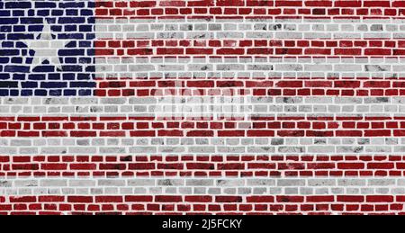flag of Liberia painted on brick wall Stock Photo - Alamy