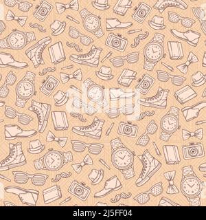 Vector hipster seamless pattern. It can be used as a design element. Stock Vector