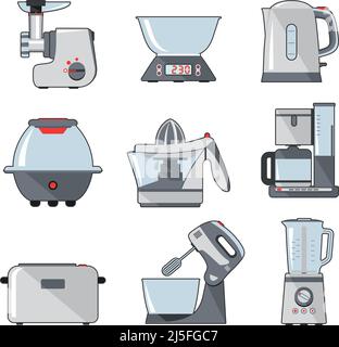 Set of household kitchen appliances Stock Vector