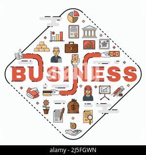 Flat style thin line art design. Set of vector icons and elements of application development, project development. The modern concept of a business Stock Vector