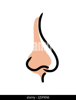 Human nose line icon vector isolated Stock Vector