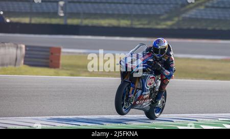 NÂ°1 Toprak Razgatlioglu TUR Yamaha YZF R1 Pata Yamaha with Brixx WorldSBK during Motul Dutch Round - FIM Superbike World Championship 2022 - Superpole, World SuperBike - SBK in Assen (Netherlands), Netherlands, April 23 2022 Stock Photo