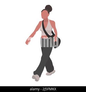 Young woman walking vector illustration isolated Stock Vector