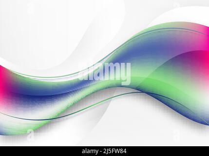 Abstract 3D colorful fluid dynamic shape on white background. Vector graphic illustration Stock Vector
