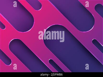 Abstract modern 3D rounded lines pattern background. Vector graphic illustration Stock Vector