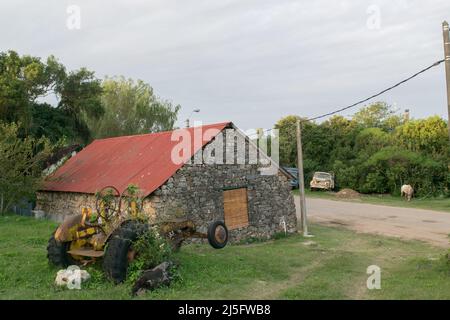 Historic stone houses in Conchillas, Colonia Department, Uruguay Stock Photo