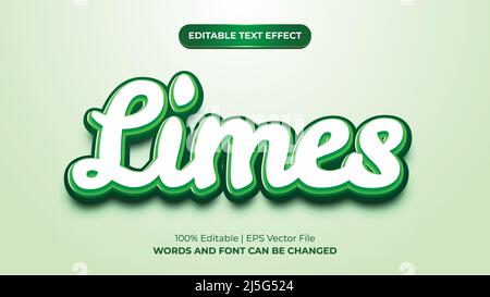 Limes modern editable text effect Stock Vector