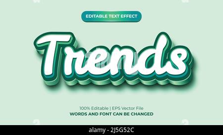 Trends 3d text effect modern graphic style vector Stock Vector