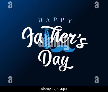 Happy Father's day creative typography. Fathers Day congrats, greeting card or Internet poster concept. Script with men's 3D objects idea. Vector card Stock Vector